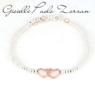 Bracciale con cuori in argento 925 CZNEW-92  Bracciali a Maglia