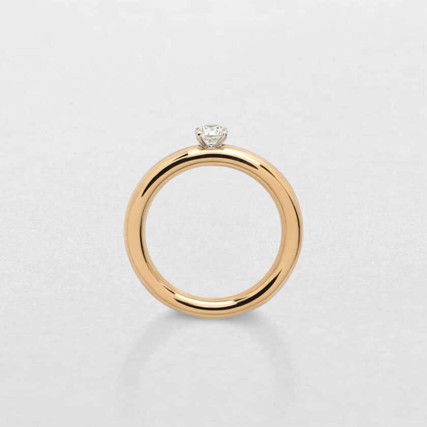 Anello solitario Giorgio Visconti  in oro rosa, bianco e diamanti 7068640  Anelli Solitario