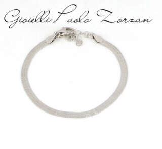 Bracciale piatto in argento lucido CZNEW-148  Bracciali a Maglia