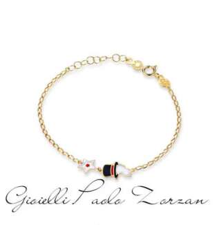 Bracciale le bebe' Circo con coniglietto e stellina in oro giallo PMG164  Gioielli per bambini