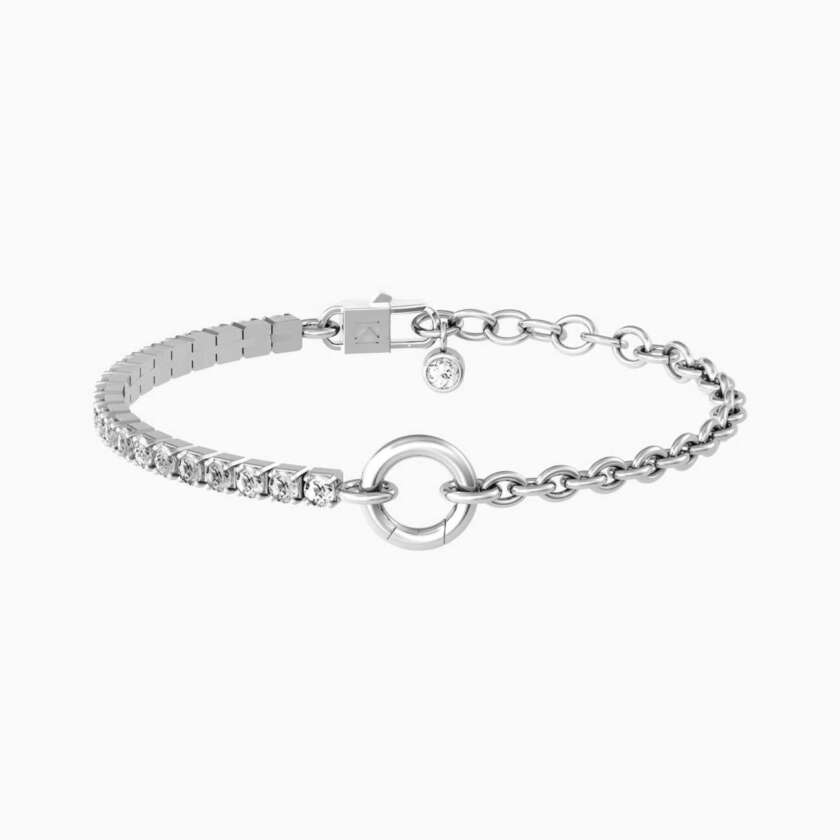 Bracciale kidut componibile in acciaio con zirconi Duetto 732193   Bracciali a Maglia Bracciali Tennis