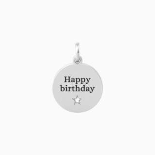 Ciondolo kidult tondo happy birthday con cristallo Happy birthday 741010  Elementi per Bracciali