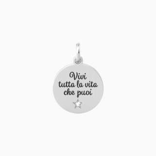 Ciondolo kidult con frase vivi la vita e cristallo Vivi la vita 741016  Elementi per Bracciali