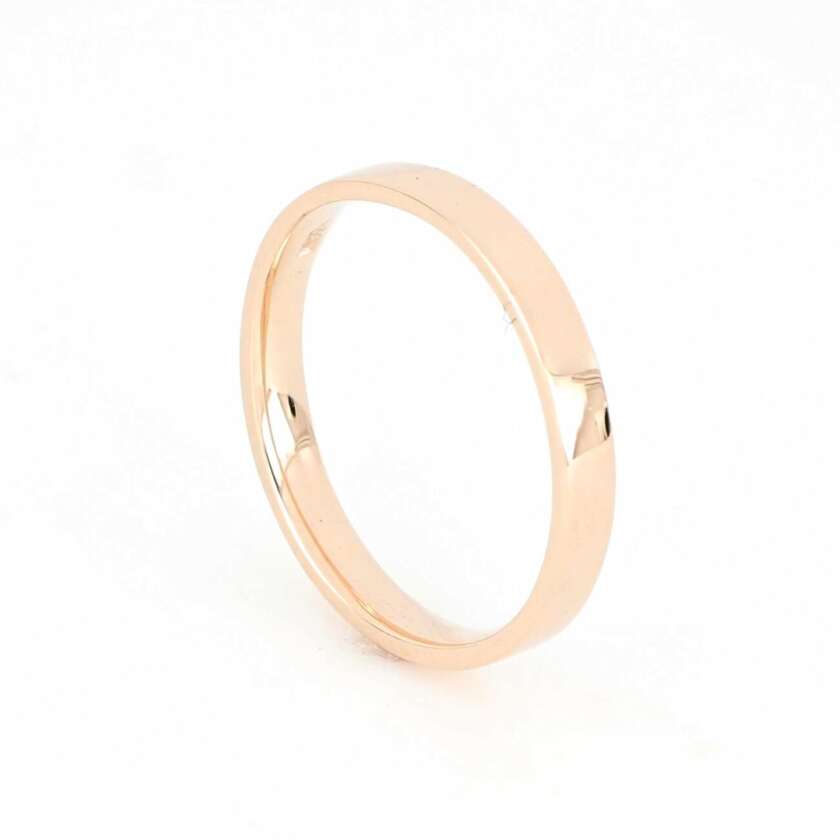 Fede Artigianale Piatta con Interno Comoda in Oro Rosa 18 kt ref. FAPR25PZ   Fedi Artigianali Fedi Piatte