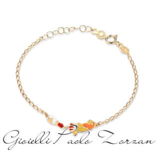 Bracciale le bebe' Circo con leone e birillo in oro giallo PMG167  Gioielli per bambini