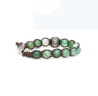 Bracciale Tamashii Ruota della Preghiera Agata Verde striata BHS1100-140  Bracciali a Sfere