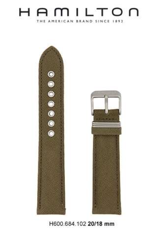 Cinturino Canvas Green Hamilton per Khaki Field 38 mm ref. H600684102  Cinturini di Ricambio