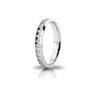 Fede Matrimoniale Unoaerre BRILLANTI PROMESSE mod. Venere Oro Binco 18 Kt ref. 040AFC2780300   Anelli Eternity Fedi Nuziali