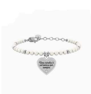 Bracciale kidult perle con ciondolo cuore per sorella Cuore sorella 732337  Bracciali a Maglia