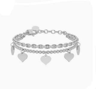 Bracciale kidult catena forzatina e sfere con cuore Cuore amore 732327  Bracciali a Maglia