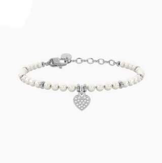 Bracciale kidult con perle e cuore Cuore mamma 732334  Bracciali a Maglia