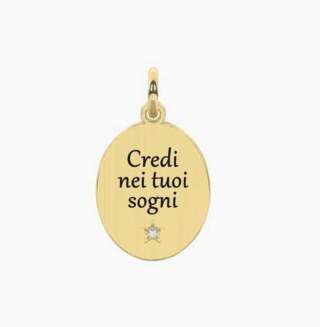 Ciondolo kidult dorato con scritta sogni Sogni credici 741164  Elementi per Bracciali