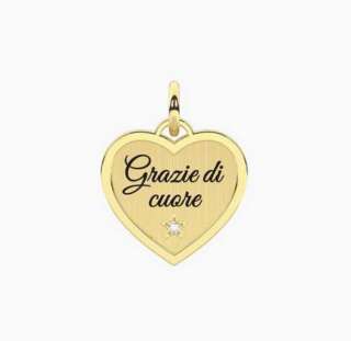 Ciondolo kidult dorato grazie di cuore Cuore grazie 741166  Elementi per Bracciali