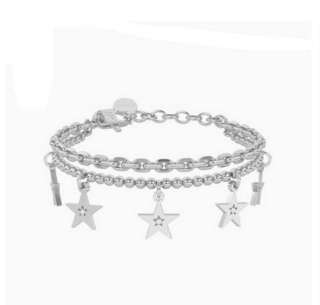 Bracciale kidult catena forzatina e sfere con stella Stelle sogni 732326  Bracciali a Sfere