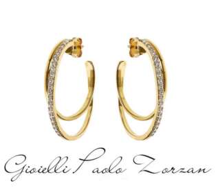 Orecchini Bronzallure Golden a Doppio Cerchio Graduato con Cubic Zirconia WSBZ02341Y.WR  Orecchini Schiona