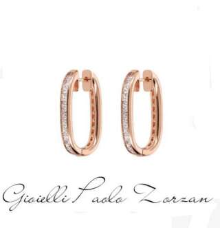 Orecchini Bronzallure Ovali con Cubic Zirconia Quadrate Taglio Princess  WSBZ02264.WR  Orecchini Schiona