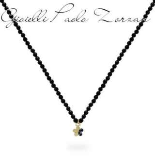 Girocollo Rue des mille fiore diamanti black e spinello elastico ORO18KT 18K-GRP K8 DNFIO  Girocolli