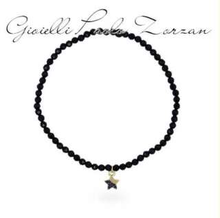 Braccialetto Rue des mille Stella diamanti black e spinello elastico ORO18KT  18K-BRP K8 DNSTE  Bracciali a Sfere