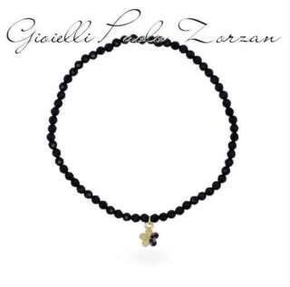 Braccialetto Rue des mille fiore diamanti black e spinello elastico ORO18KT  18K-BRP K8 DNFIO  Bracciali a Sfere