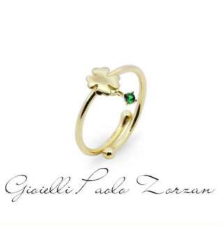 Anello Rue des mille line quadrifoglio e punto luce ANZ-024 QUAD AU  Anelli