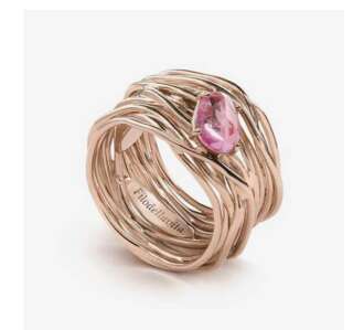 Anello Filo della vita in oro rosa e zaffiro rosa  FINE SERIE ULTIMO PEZZO AN125RZR   Anelli Anelli Fascia