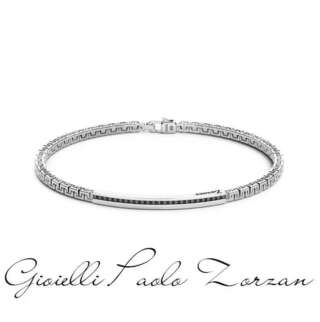 Bracciale Zancan in argento con targa e pietre nere EXB729  Bracciali