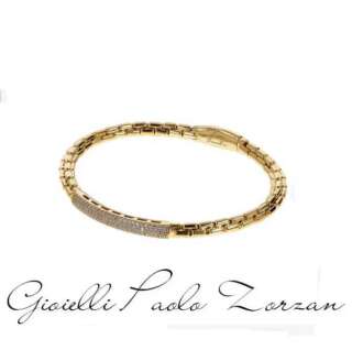 Bracciale Bronzallure Golden Semirigido Veneziana con Placchetta in Pavé di Cubic Zirconia  WSBZ02400Y.YG  Bracciali a Maglia