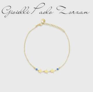 Bracciale Rue des mille 3 stelle e punto luce blu BRZ-024 M2 STE AU  Bracciali a Maglia