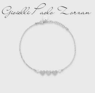 Bracciale Rue des mille 3 cuori e punto luce  BRZ-024 M2 CUO RH  Bracciali a Maglia