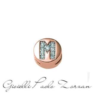 Lettera M tonda in oro rosa e diamanti Elements DonnaOro DCHF8119M.002  Numeri e Lettere